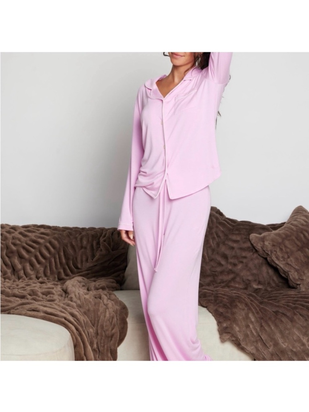 Comfrt Luna Lounge PJ Set Pink Peony Size Large
